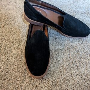 Franco Sarto Black and Brown Flats with Suede Upper